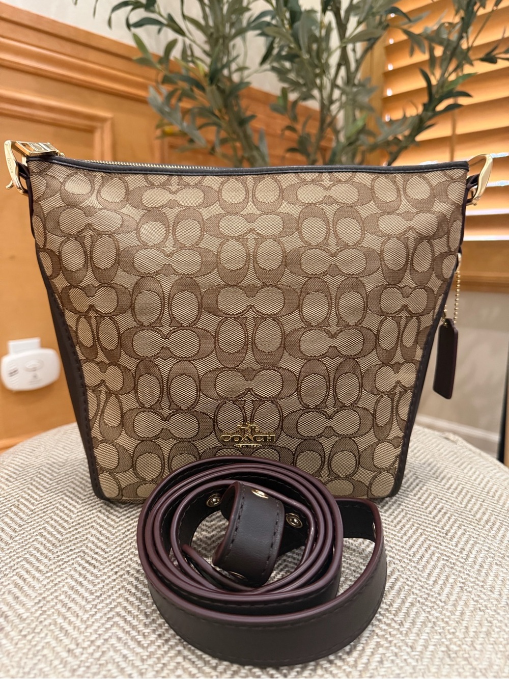 Coach Signature Jacquard Dufflette Crossbody Bag